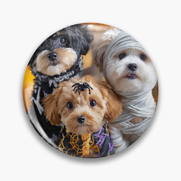 Item preview, Dog in Halloween Costumes – Adorable Mummy Kittens with Pumpkins and Spooky Background designed and sold by Grafititee.
