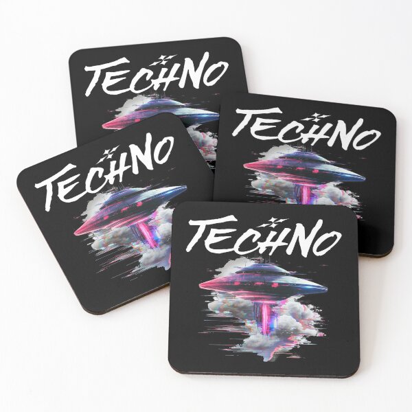 Item preview, TECHNO  - UFO Glitch (White) designed and sold by Discothreadz.