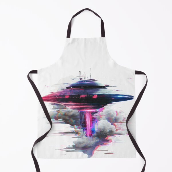 Item preview, TECHNO  - UFO Glitch (White) designed and sold by Discothreadz.