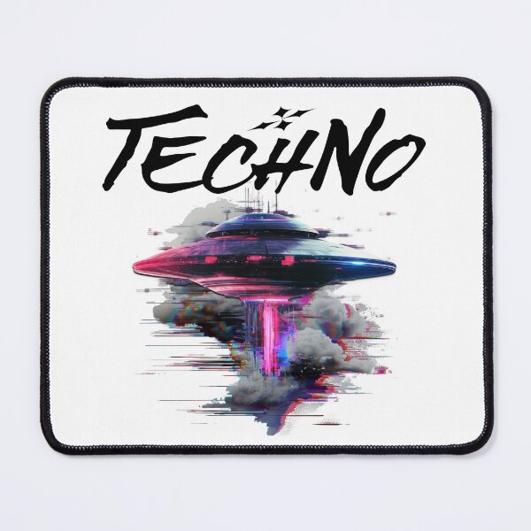 Item preview, TECHNO - Ufo Glitch (Black) designed and sold by Discothreadz.