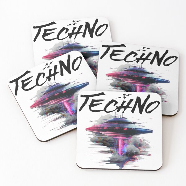 Item preview, TECHNO  - Ufo Glitch (Black)  designed and sold by Discothreadz.