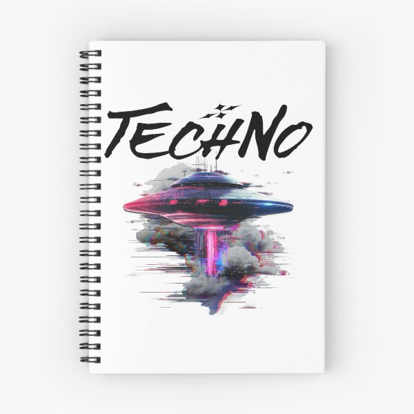 Item preview, TECHNO  - Ufo Glitch (Black)  designed and sold by Discothreadz.