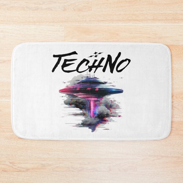 Item preview, TECHNO  - Ufo Glitch (Black)  designed and sold by Discothreadz.