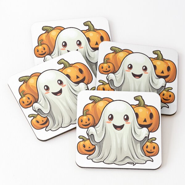 Item preview, Halloween Kawaii Ghost and Pumpkins designed and sold by Poison-Potion.