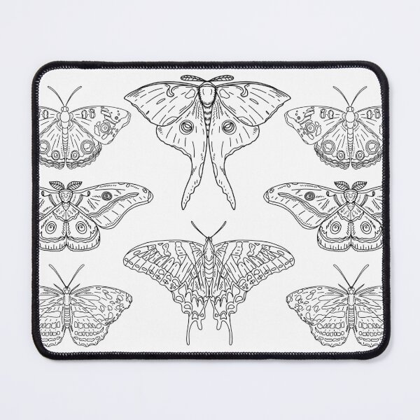 Item preview, Black and white butterfly sketches designed and sold by beesocks.
