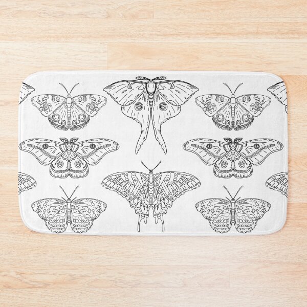 Item preview, Black and white butterfly sketches designed and sold by beesocks.