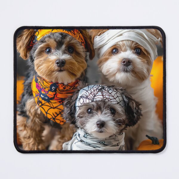 Item preview, Dog in Halloween Costumes – Adorable Mummy Kittens with Pumpkins and Spooky Background designed and sold by Grafititee.
