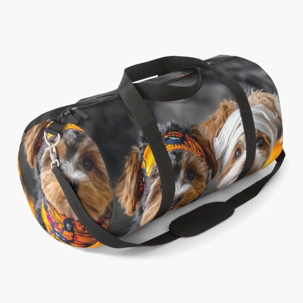 Item preview, Dog in Halloween Costumes – Adorable Mummy Kittens with Pumpkins and Spooky Background designed and sold by Grafititee.