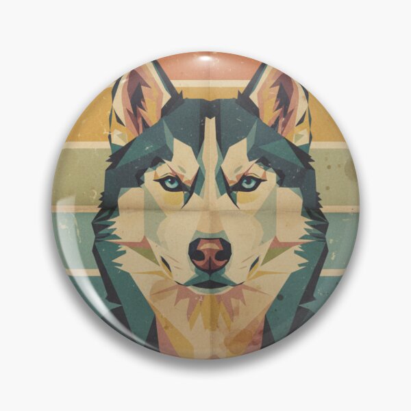 Item preview, Husky Siberiano Geométrico Retrato Pop Art Retro designed and sold by bsbd-action.