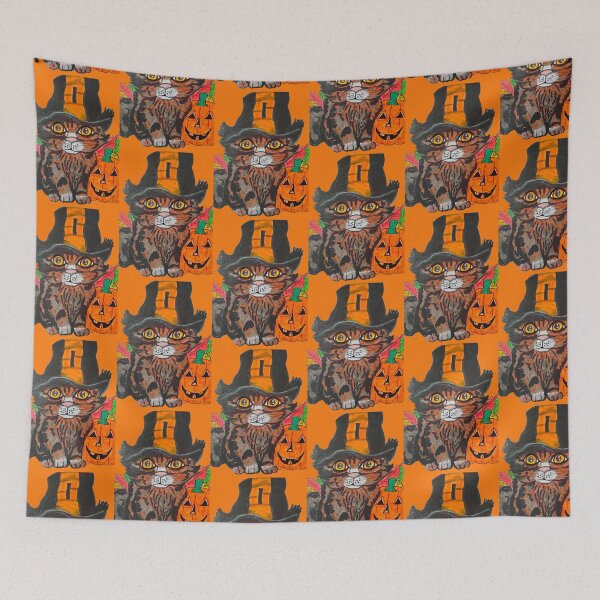 Item preview, HALLOWEEN KITTY IN THE WITCHES HAT  designed and sold by JoAnnHayden.