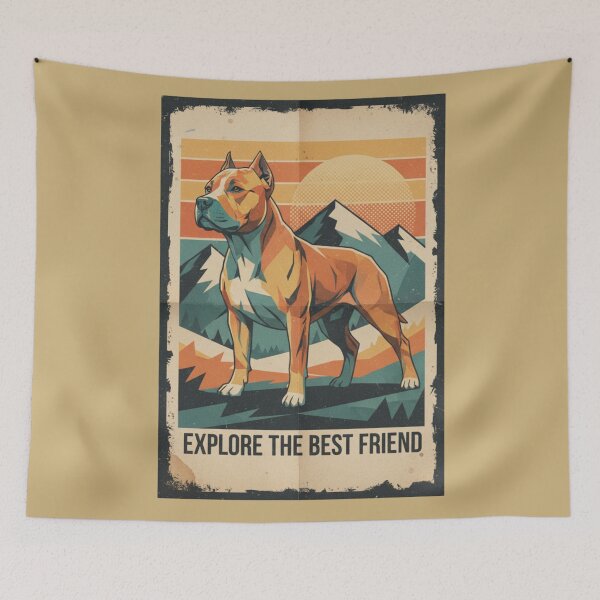 Item preview, Pit Bull Montaña Silueta Perfil Cartel Retro designed and sold by bsbd-action.