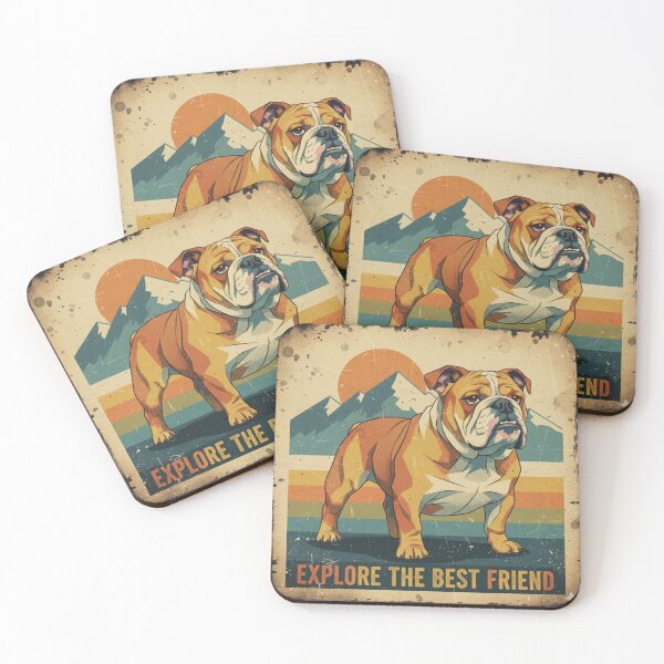Item preview, Bulldog Montaña Aventura Cartel Vintage Ilustración designed and sold by bsbd-action.
