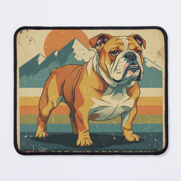 Item preview, Bulldog Montaña Aventura Cartel Vintage Ilustración designed and sold by bsbd-action.