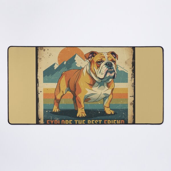 Item preview, Bulldog Montaña Aventura Cartel Vintage Ilustración designed and sold by bsbd-action.