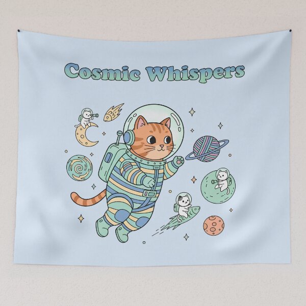 Item preview, Cosmic Whispers Cute Cat Astronaut Sticker Pack Lo-Fi Kawaii Space T-Shirt Gift designed and sold by cozy corner co. .