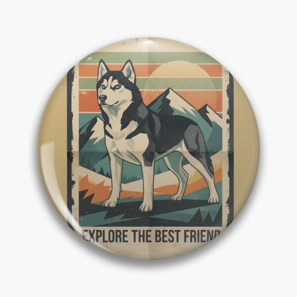 Item preview, Husky Siberiano Nieve Montaña Cartel Viaje Retro designed and sold by bsbd-action.