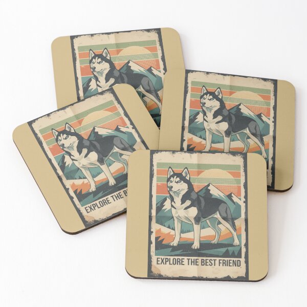 Item preview, Husky Siberiano Nieve Montaña Cartel Viaje Retro designed and sold by bsbd-action.