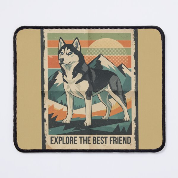 Item preview, Husky Siberiano Nieve Montaña Cartel Viaje Retro designed and sold by bsbd-action.