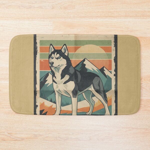 Item preview, Husky Siberiano Nieve Montaña Cartel Viaje Retro designed and sold by bsbd-action.