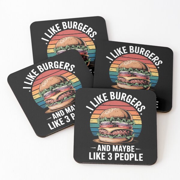 Item preview, I Like Burgers & Maybe Like 3 People Grilling Burgers designed and sold by PunkNation-Arts.