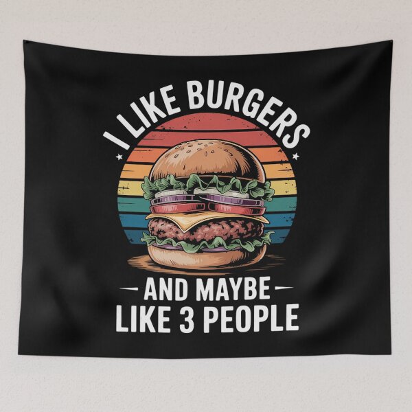 Item preview, I Like Burgers & Maybe Like 3 People Grilling Burgers designed and sold by PunkNation-Arts.