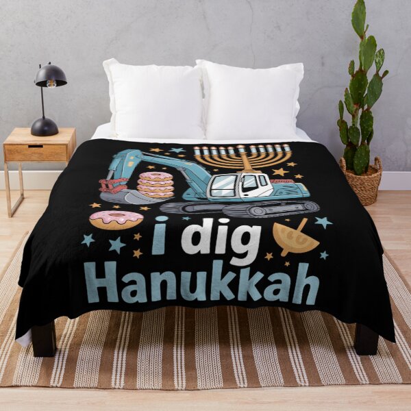 Item preview, I Dig Hanukkah Excavator Dino Chanukah Construction Toddler designed and sold by PunkNation-Arts.
