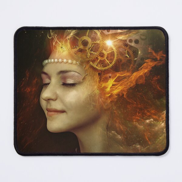 Item preview, The Mind's Clockwork: Steampunk Woman & Inner Mechanism Fantasy designed and sold by Gothic Fantasy.