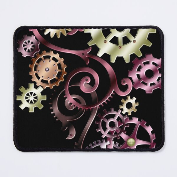 Item preview, Elegant Colorful Steampunk Clockwork and Filigree Art on Black designed and sold by Gothic Fantasy.
