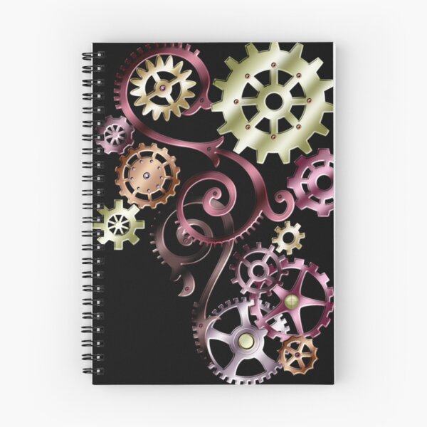 Item preview, Elegant Colorful Steampunk Clockwork and Filigree Art on Black designed and sold by Gothic Fantasy.
