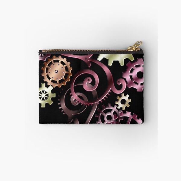 Item preview, Elegant Colorful Steampunk Clockwork and Filigree Art on Black designed and sold by Gothic Fantasy.