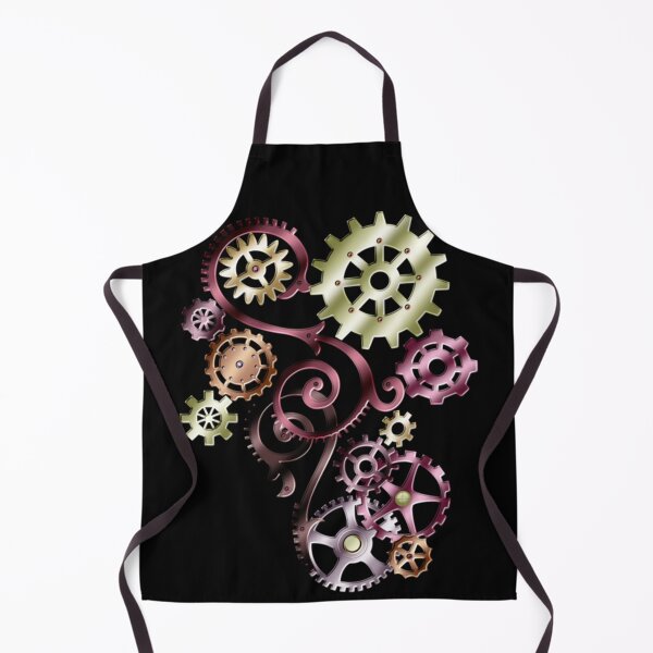 Item preview, Elegant Colorful Steampunk Clockwork and Filigree Art on Black designed and sold by Gothic Fantasy.
