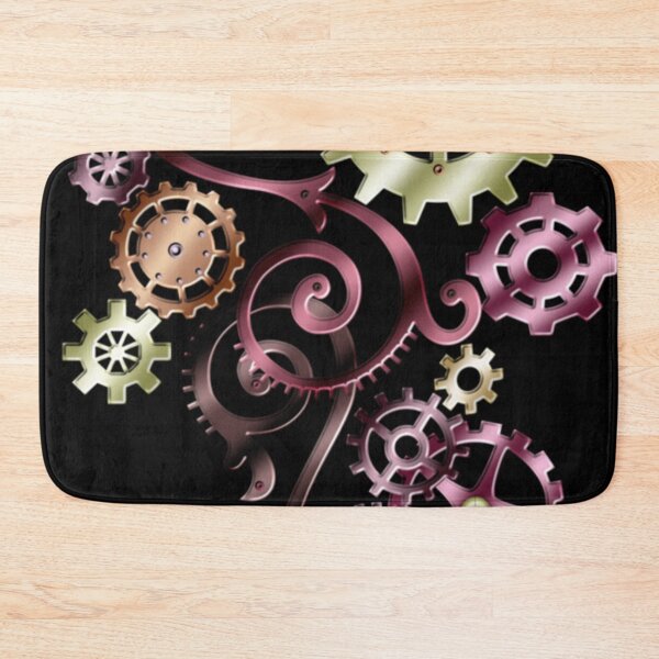 Item preview, Elegant Colorful Steampunk Clockwork and Filigree Art on Black designed and sold by Gothic Fantasy.