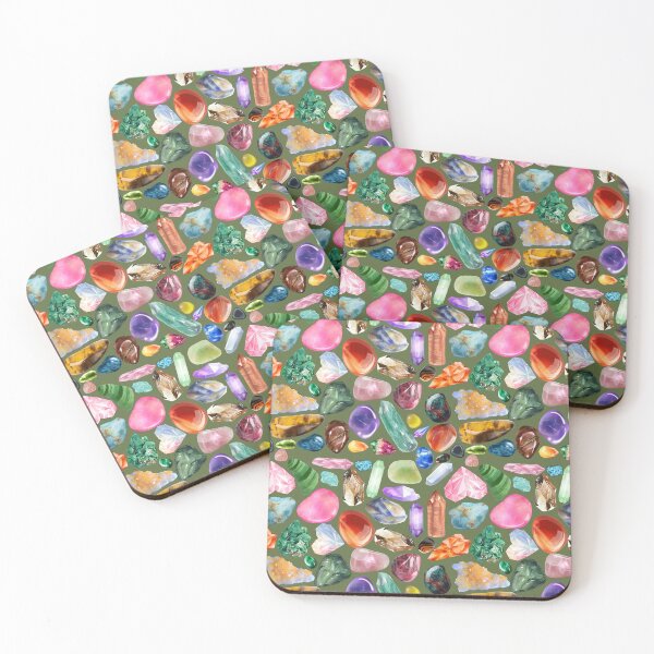 Item preview, Crystals & Gemstones Pattern Green — Magical Crystal Lover Repeating Design designed and sold by StudioSamanthaa.