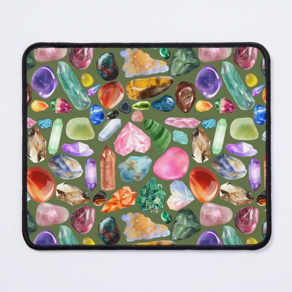 Item preview, Crystals & Gemstones Pattern Green — Magical Crystal Lover Repeating Design designed and sold by StudioSamanthaa.
