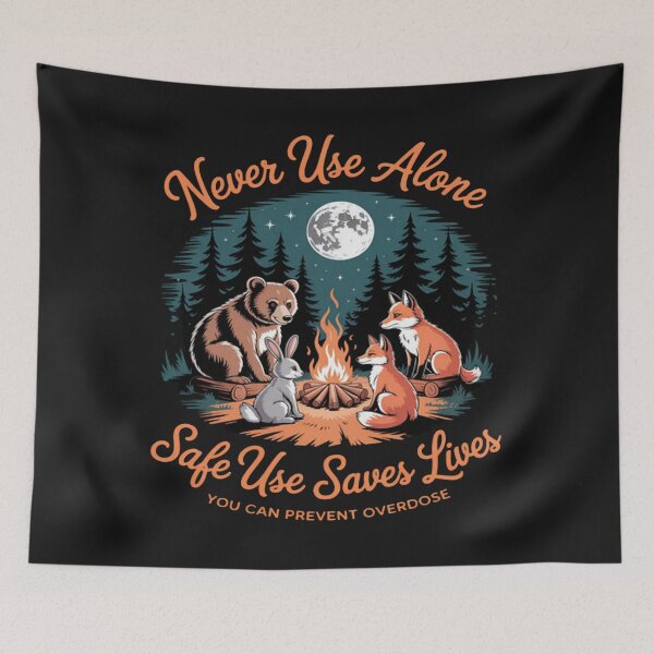 Item preview, Harm Reduction Saves Lives Cute Campfire Animal Camping designed and sold by StacyAntunez6.