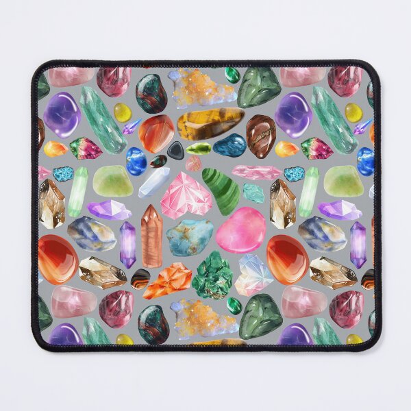 Item preview, Crystals & Gemstones Pattern Cool gray — Magical Crystal Lover Repeating Design designed and sold by StudioSamanthaa.