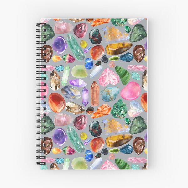 Item preview, Crystals & Gemstones Pattern Cool gray — Magical Crystal Lover Repeating Design designed and sold by StudioSamanthaa.