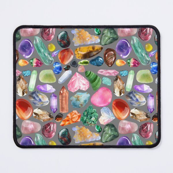 Item preview, Crystals & Gemstones Pattern Moody gray — Magical Crystal Lover Repeating Design designed and sold by StudioSamanthaa.