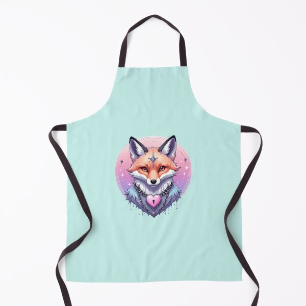 Item preview, Mystical Fox with Heart Lock and Starry Pastel Background designed and sold by AOG-DESIGNS.