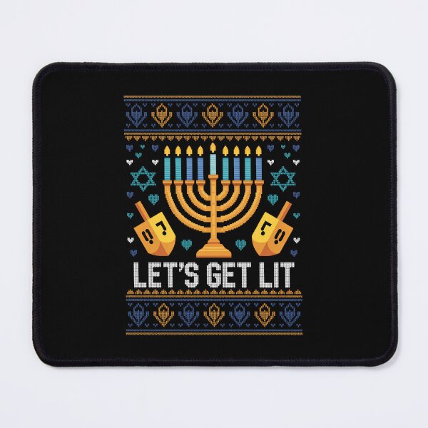 Item preview, Let's Get Lit Ugly Hanukkah Sweater Chanukah Jewish Menorah designed and sold by PunkNation-Arts.