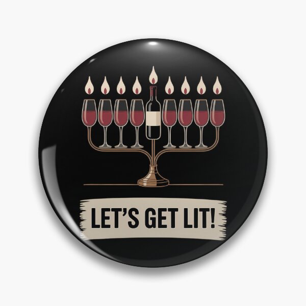 Item preview, Let's Get Lit Wine Lovers Hanukkah designed and sold by PunkNation-Arts.