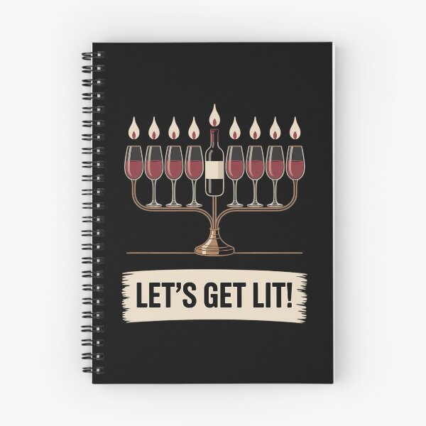 Item preview, Let's Get Lit Wine Lovers Hanukkah designed and sold by PunkNation-Arts.
