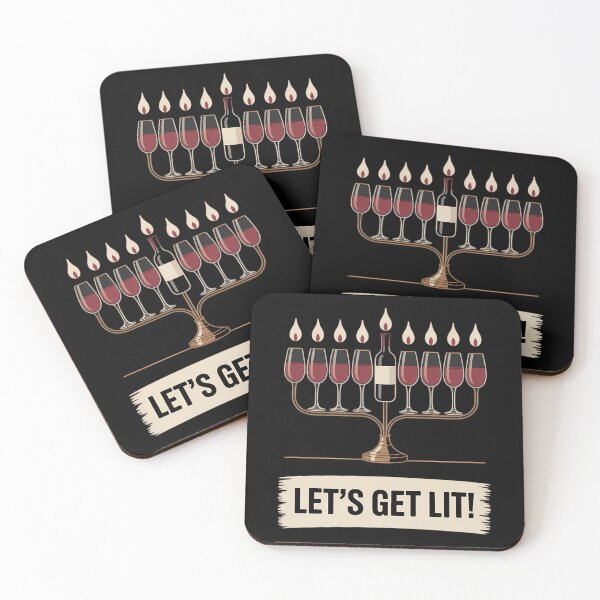 Item preview, Let's Get Lit Wine Lovers Hanukkah designed and sold by PunkNation-Arts.
