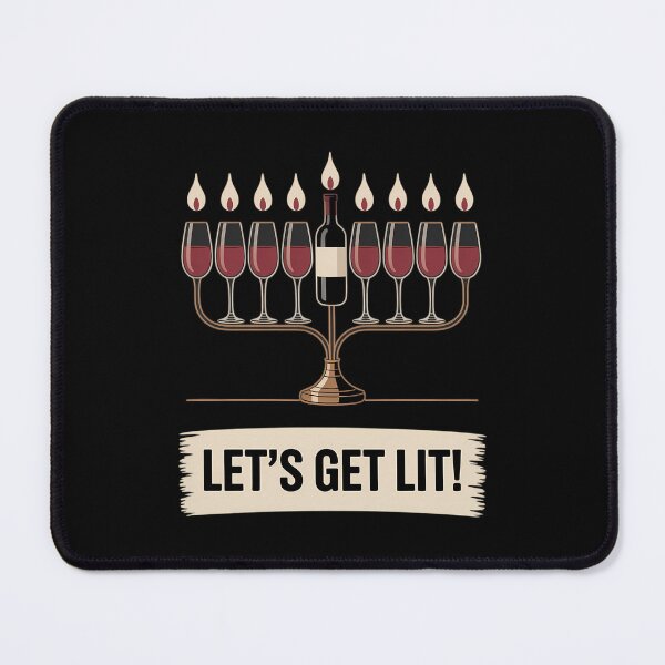 Item preview, Let's Get Lit Wine Lovers Hanukkah designed and sold by PunkNation-Arts.