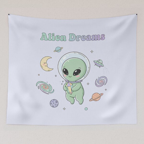 Item preview, Alien Dreams Pastel Cute UFO Aesthetic Sticker Lo-Fi Space designed and sold by cozy corner co. .