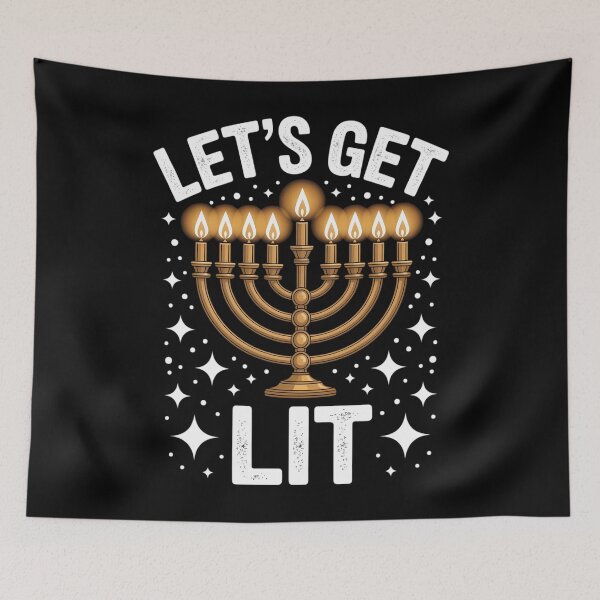 Item preview, let's lit with menorah for jewish hanukkah designed and sold by PunkNation-Arts.