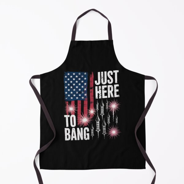 Item preview, 4th of July fireworks with USA flag and just here to bang designed and sold by EllinoKlemo.