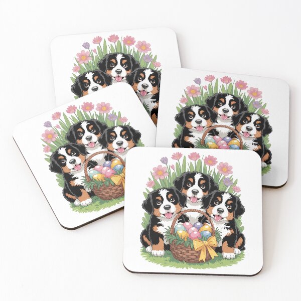 Item preview, Cute Bernese Mountain Dogs Easter Egg Basket designed and sold by Moon-Ape.