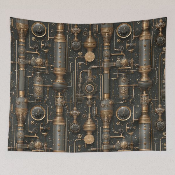 Item preview, Intricate Bronze Steampunk Machinery Pattern designed and sold by Boddicca.
