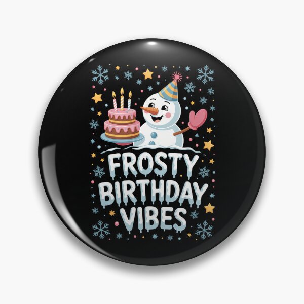 Item preview, Frosty Birthday Vibes Snowman with Cake and Winter Decor designed and sold by HellD3vil-Art.